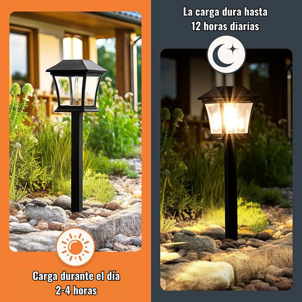 Faro solar de jardín LED - Nuevo modelo 2026