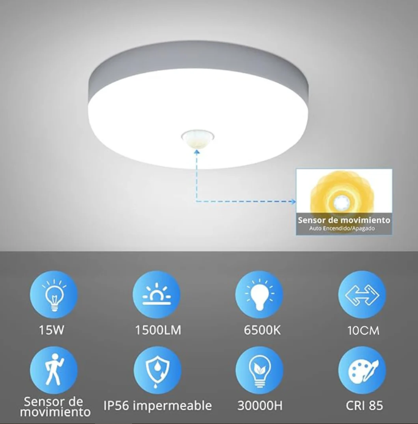 Pack de 3 luces recargables con sensor de movimiento - Dekory