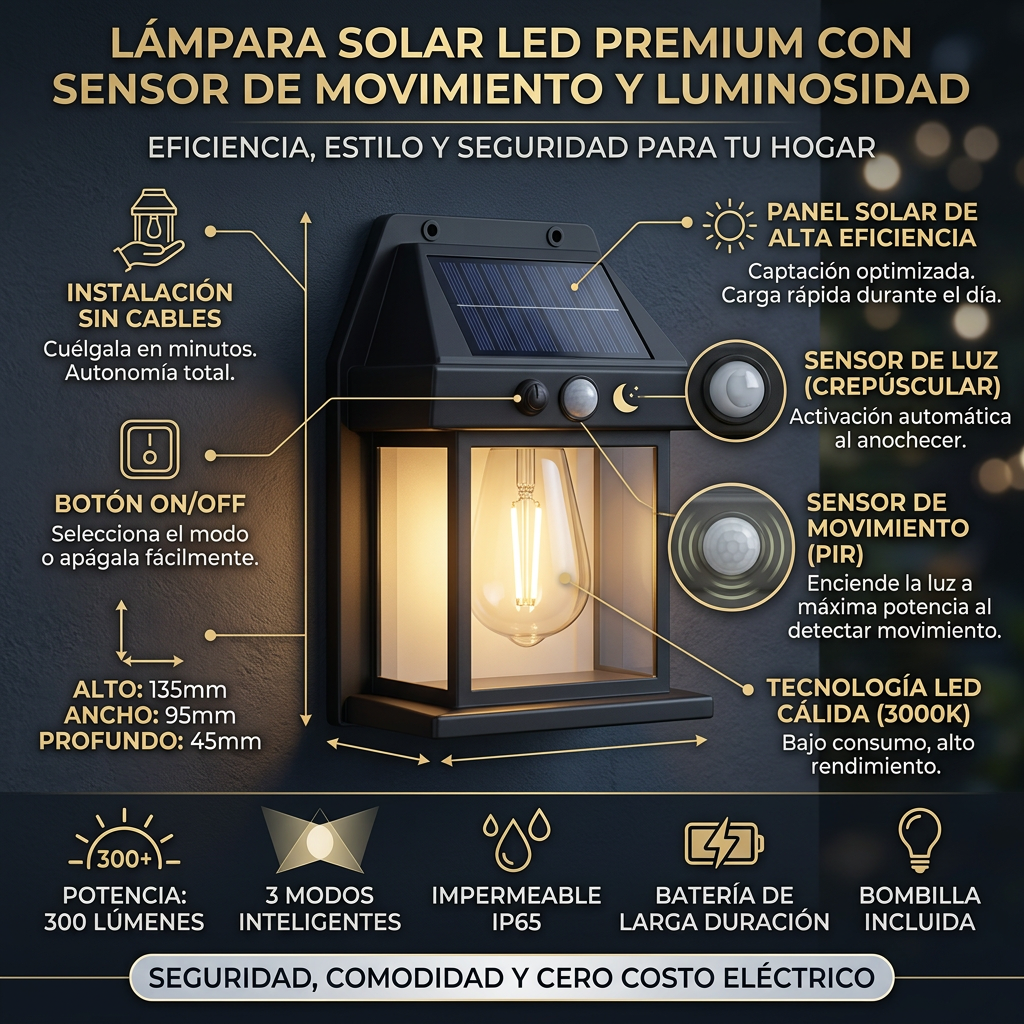 Faro solar LED (2+1 de regalo) - nuevo modelo 2026