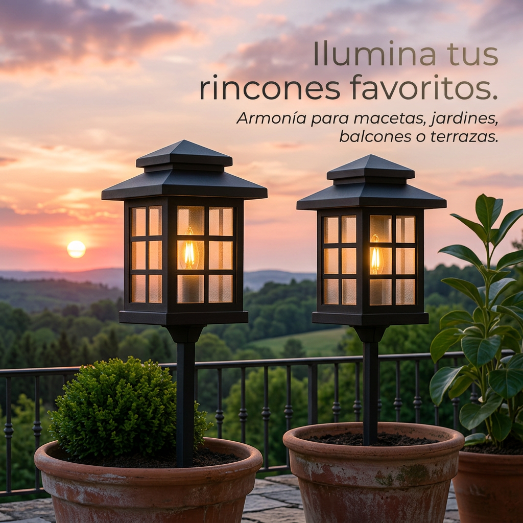 Faro solar de jardín LED - Nuevo modelo 2026