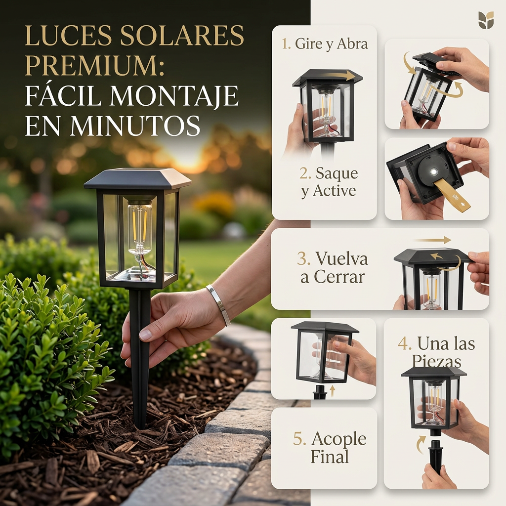 Faro solar de jardín LED - Nuevo modelo 2026